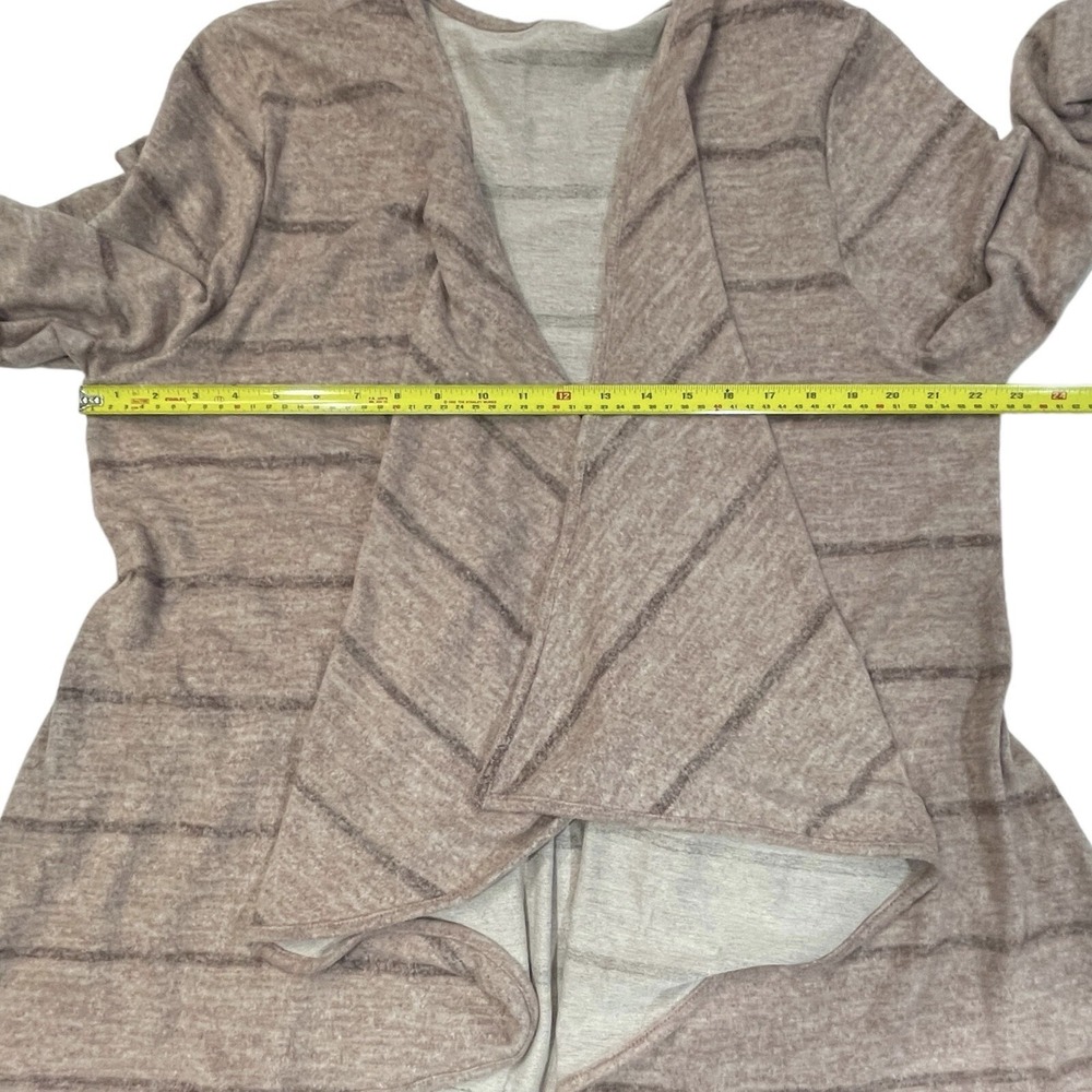LULAROE‎ Nanette Cascading Cardigan Sweater Women 2XL Pink Stripe Fleece NEW - Picture 15 of 16
